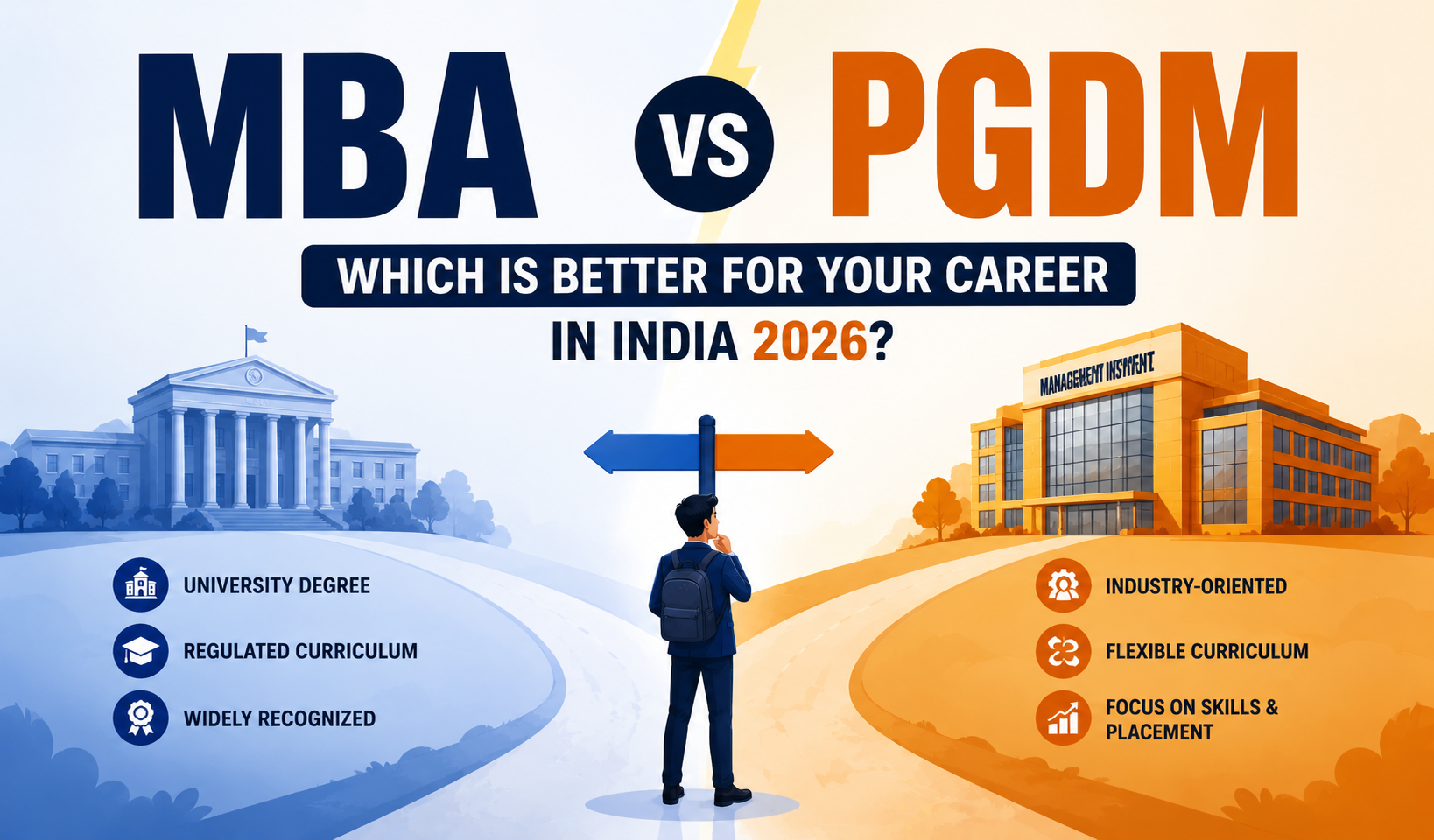 MBA vs PGDM Which Is Better for Your Career in India 2026 MBA vs PGDM Which Is Better for Your Career in India 2026