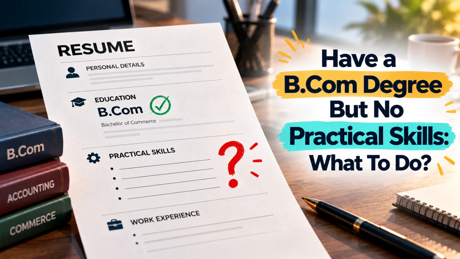 Have a B.Com Degree But No Practical Skills What To Do